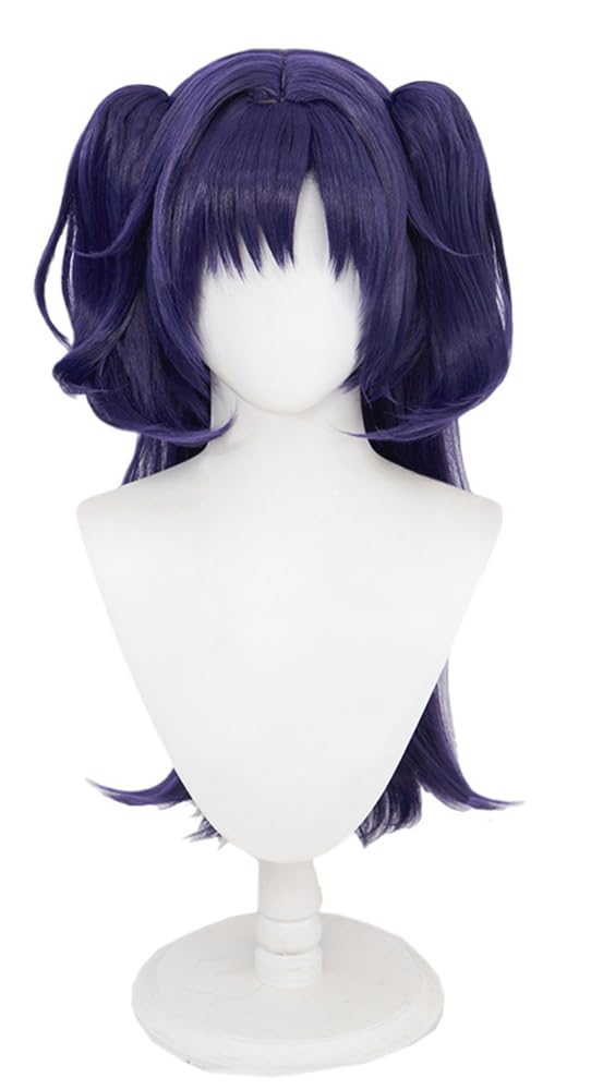 Amazon.co.jp: 早瀬ユウカ パープル ツーサイドアップ ウィッグ ゲーム